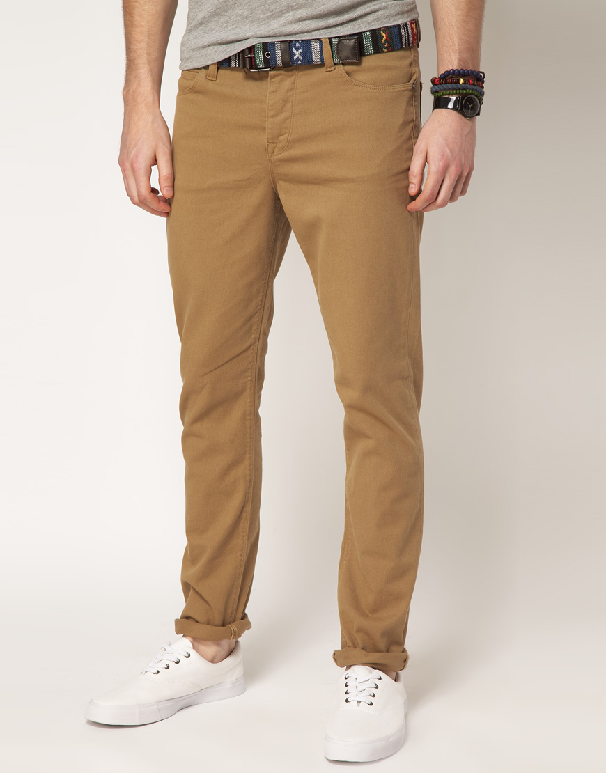 ASOS Asos Skinny Jeans in Tan (Brown) for Men - Lyst