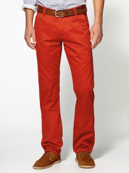Dockers Alpha Khaki Slim Pants in Red for Men (red ochre) | Lyst