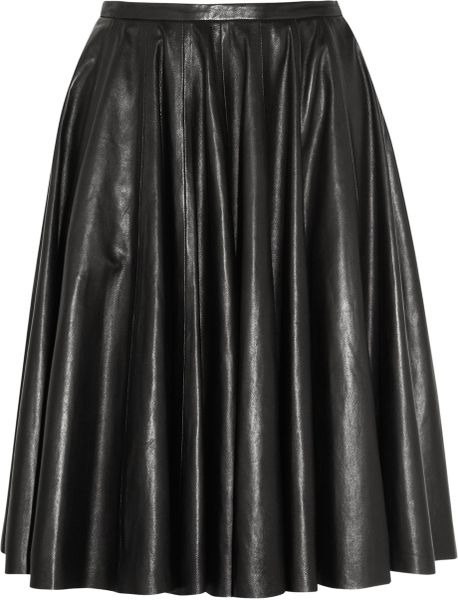 Mcq By Alexander Mcqueen Leather Circle Skirt in Black | Lyst