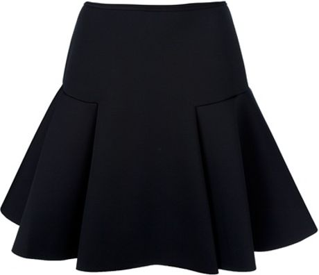 Lanvin Short Flared Skirt in Black | Lyst