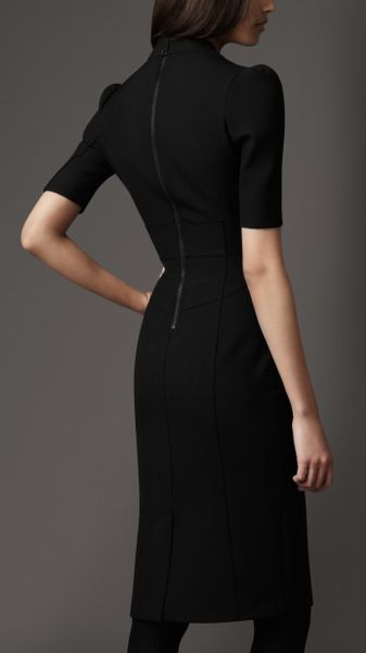 Burberry Structured Pencil Dress in Black | Lyst