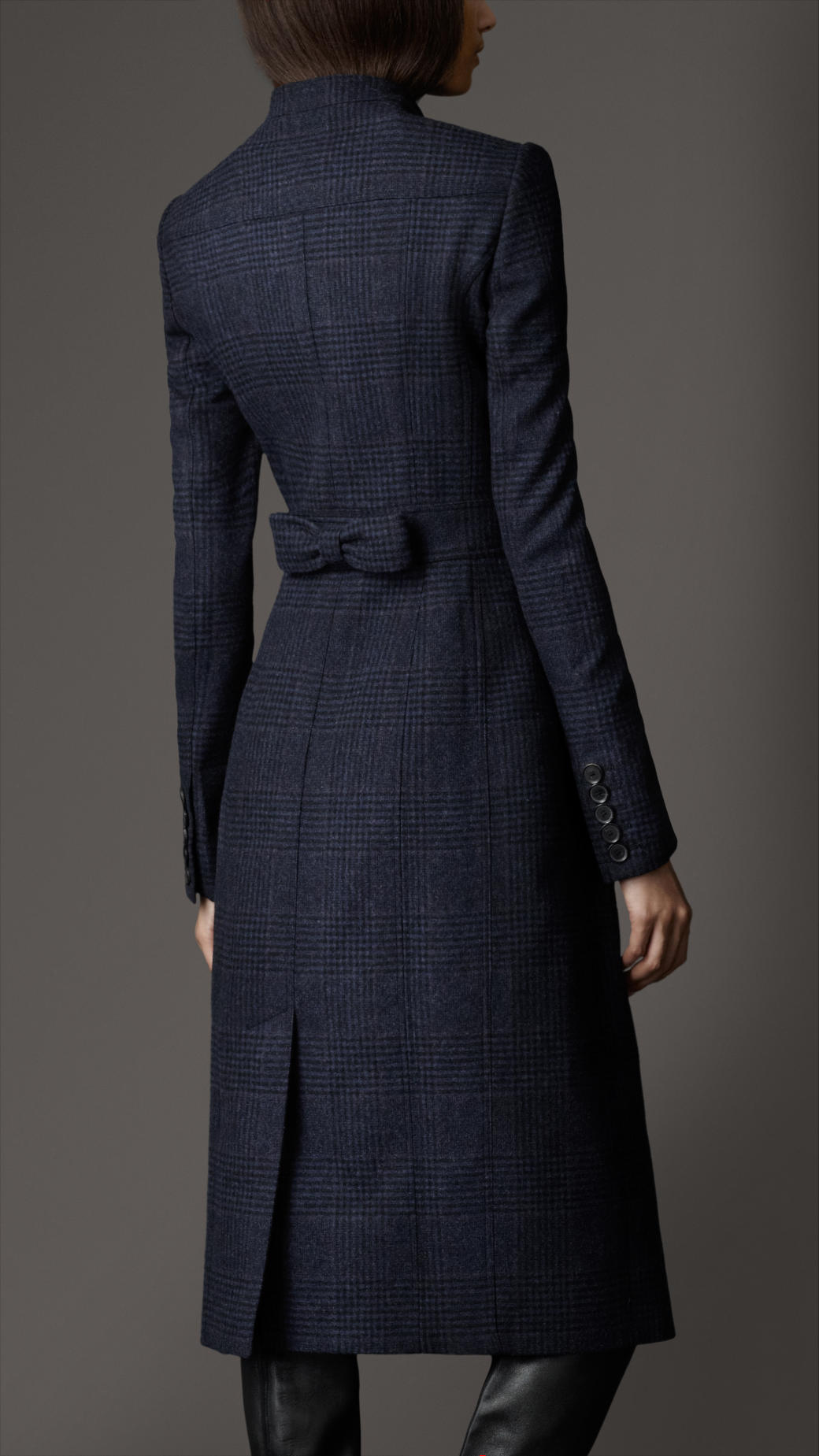 Burberry Bow Detail Wool Coat in Blue Lyst