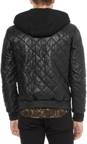 Givenchy Contrast Front Quilted Leather Bomber Jacket in Black for Men ...