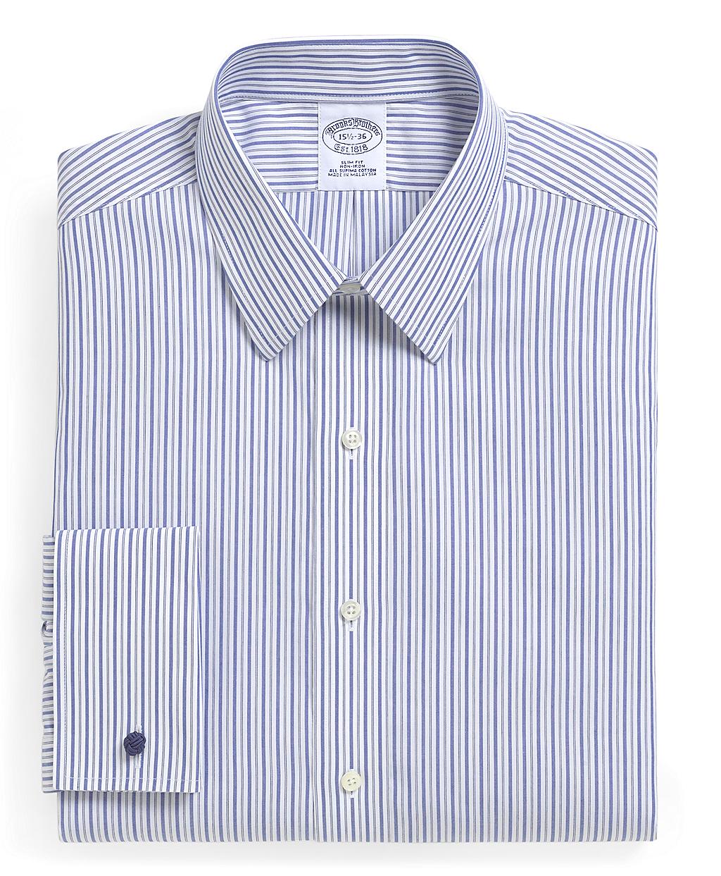 Lyst - Brooks Brothers Supima Cotton Noniron Slim Fit Pinstripe French ...