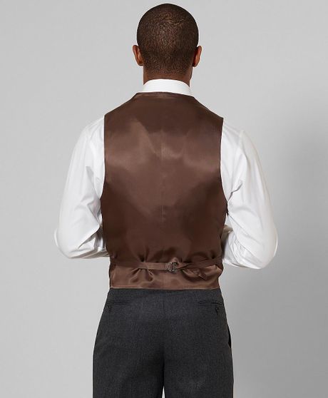 Brooks Brothers Herringbone Vest in Brown for Men | Lyst