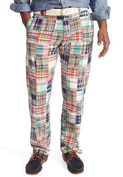 Brooks Brothers Clark Plainfront Patchwork Madras Pants in Multicolor ...
