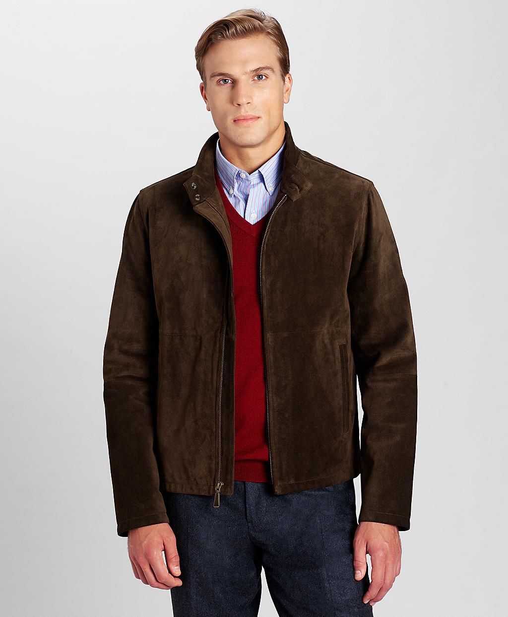 Lyst - Brooks Brothers Split Calf Suede Jacket in Green for Men