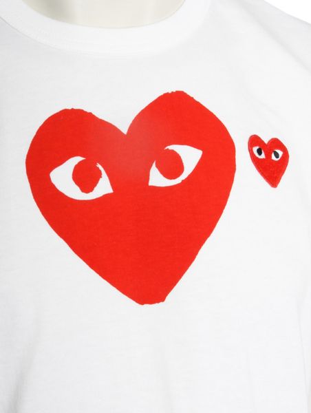 Comme Des Garçons Play Classic Mens Tshirt White with Red Heart Logo in ...