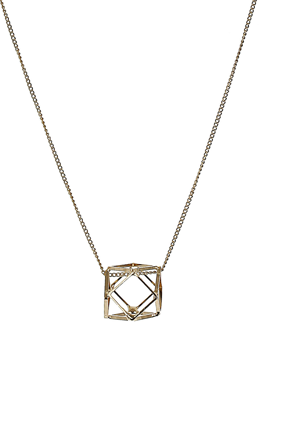 Lyst - Topshop Pentagon Necklace in Metallic