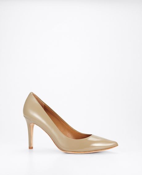 Ann Taylor Perfect Patent Leather Pointy Pumps in Beige (cool khaki) | Lyst