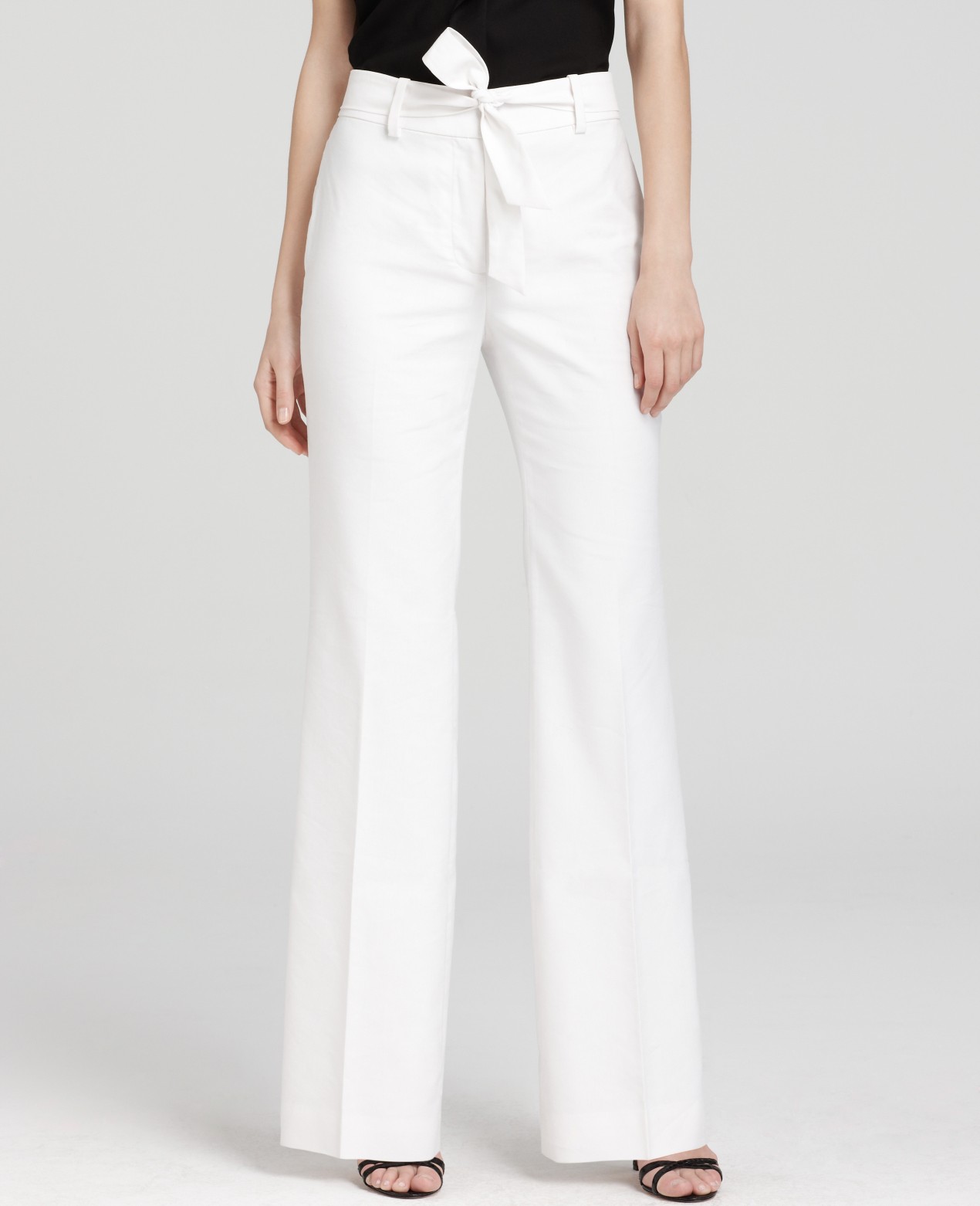 Lyst - Ann Taylor Tall Stretch Linen Twill Wide Leg Pants with Sash in ...
