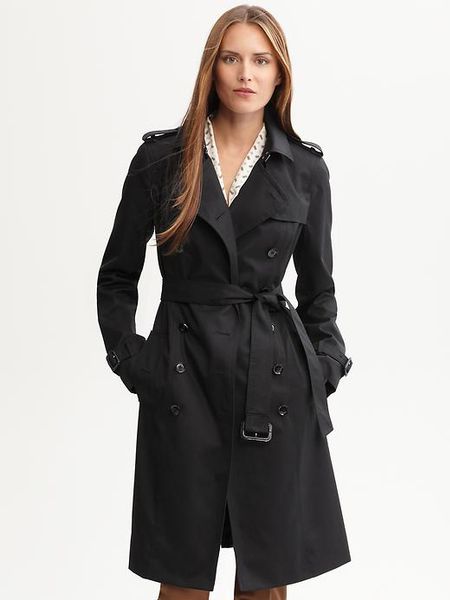 Banana Republic Classic Belted Trench in Black | Lyst