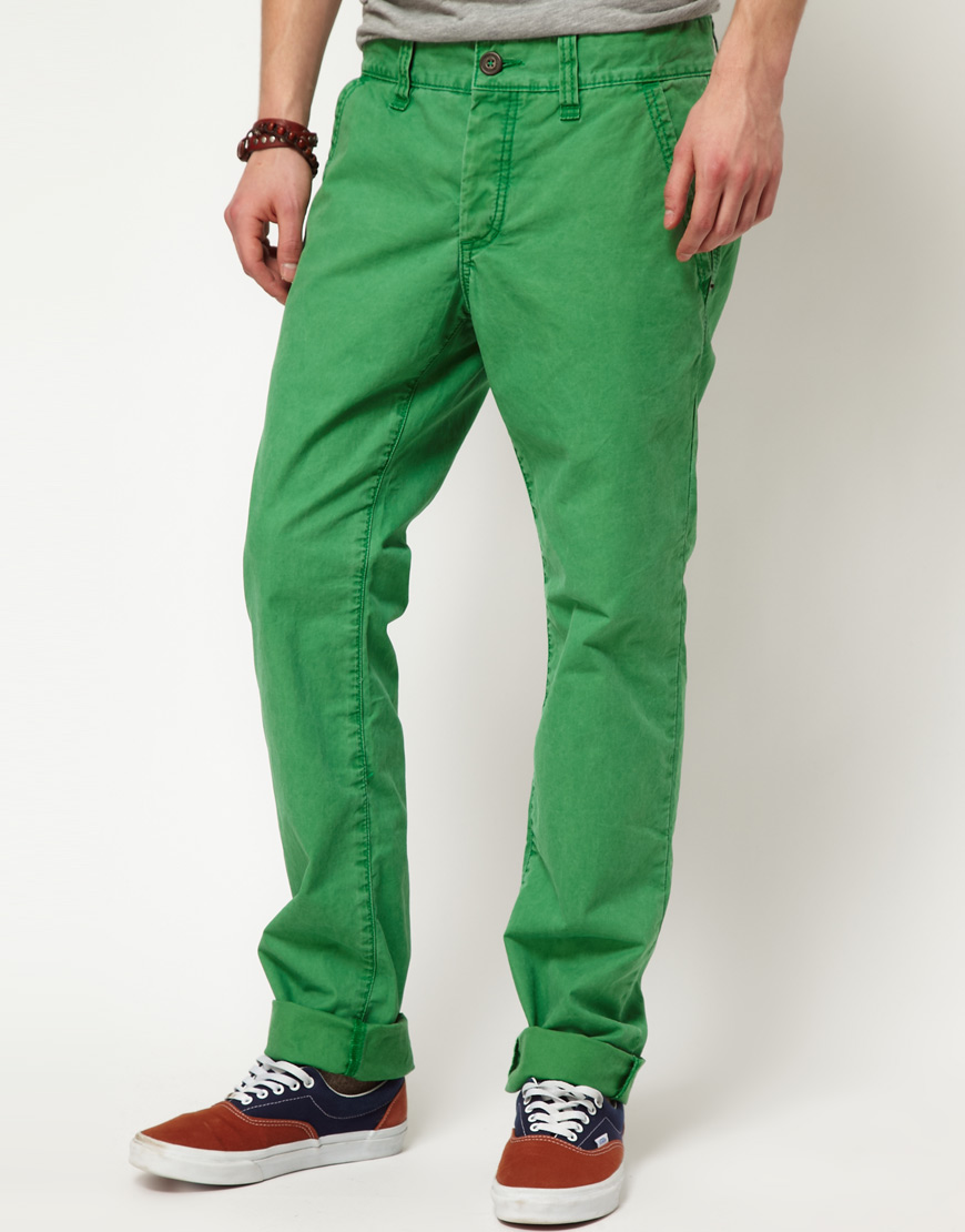 Lyst - Esprit Slim Fit Chino in Green for Men