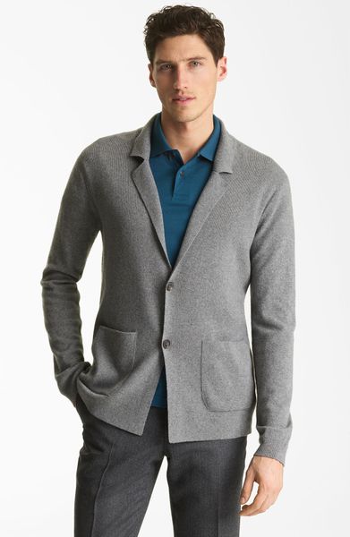 Pringle Of Scotland Knit Sweater Blazer in Gray for Men (grey) | Lyst