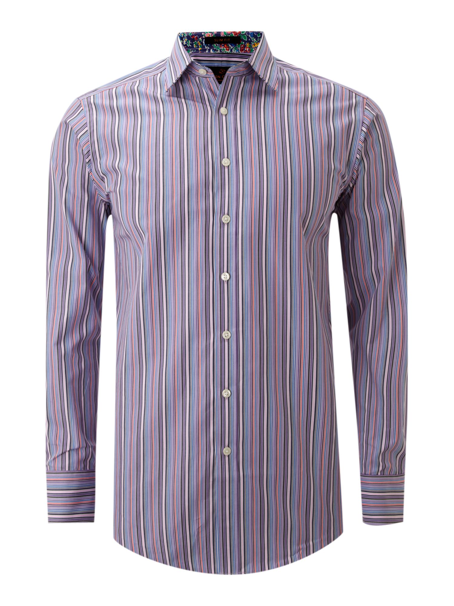 Simon Carter Pink Stripe Long Sleeve Shirt in Pink for Men | Lyst