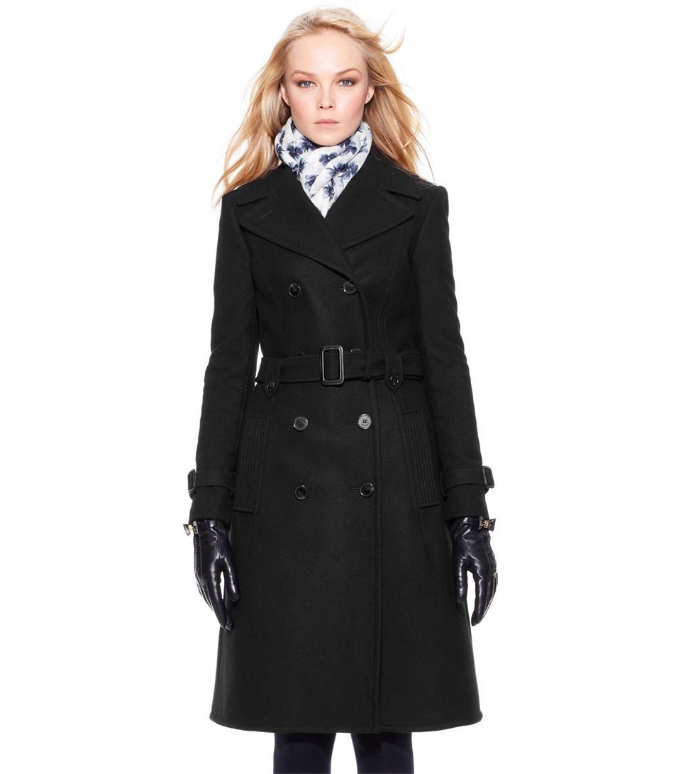 Tory Burch Blaire Trench Coat in Black | Lyst