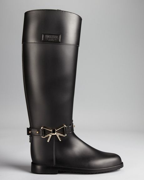 Moschino Cheap & Chic Rain Boots Bow Detail in Black | Lyst