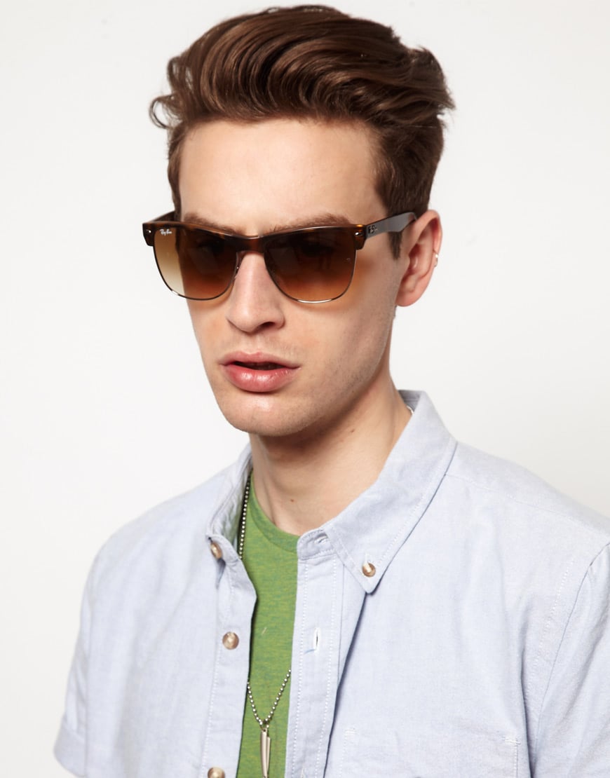 Lyst - Ray-Ban Clubmaster Sunglasses in Brown for Men