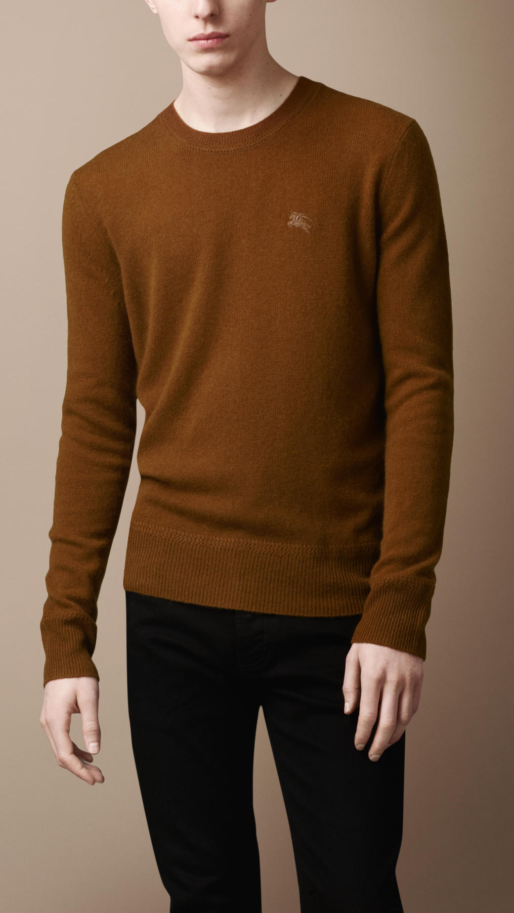 Burberry Brit Classic Cashmere Sweater in Brown for Men (amber) | Lyst