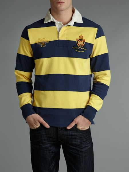 Polo Ralph Lauren Striped Rugby Top in Yellow for Men (blue) | Lyst