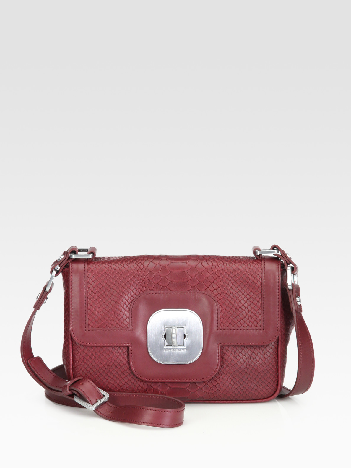 Longchamp Gatsby Python Embossed Leather Crossbody in Red Lyst