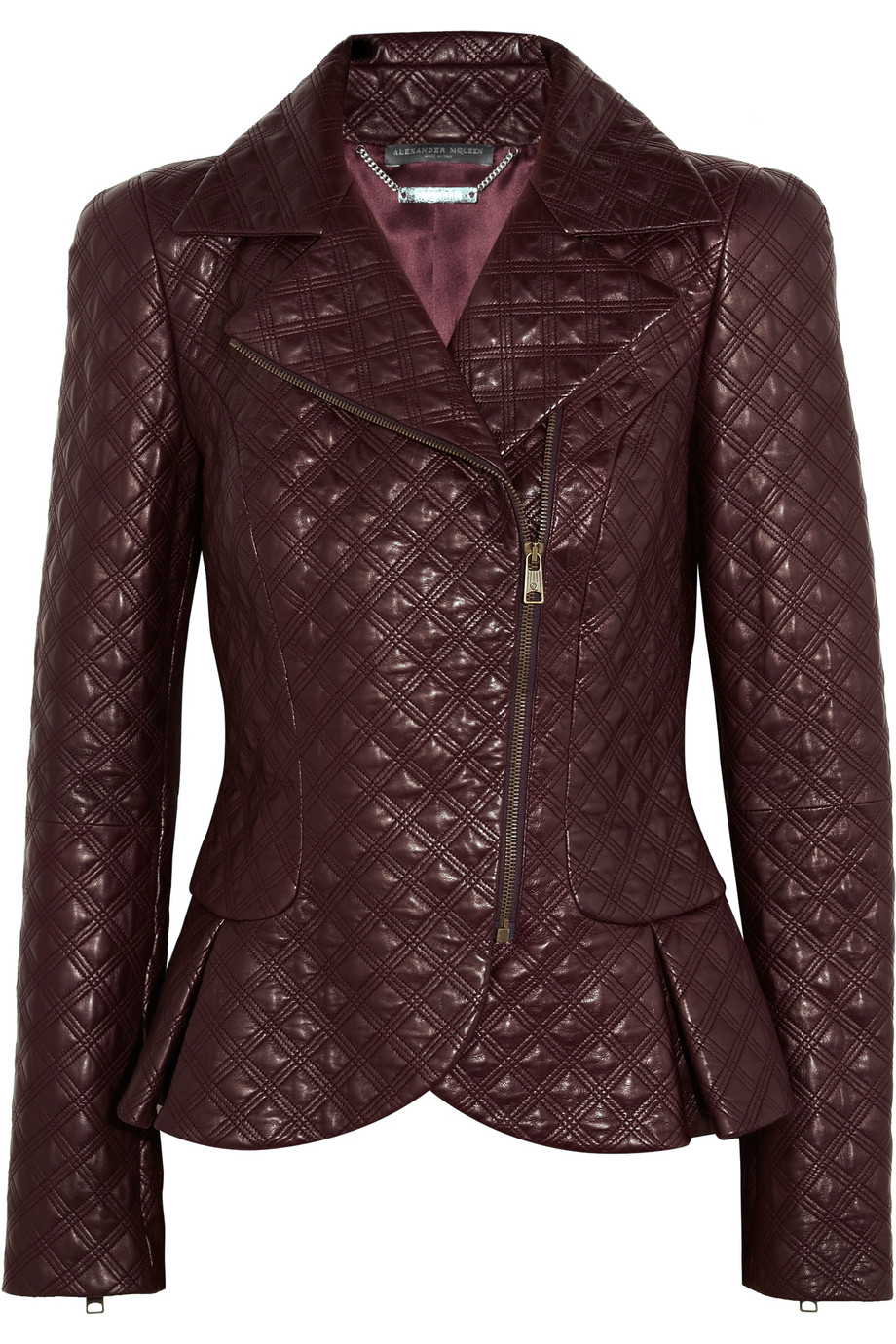 Alexander Mcqueen Quilted Leather Jacket in Purple (bordeaux) | Lyst