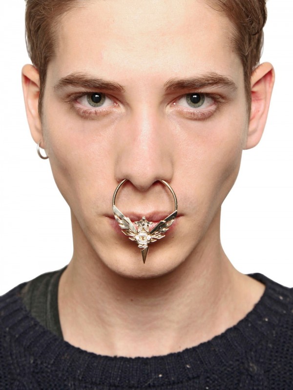 Lyst Givenchy Swarovski Big Metal Nose Ring in Metallic for Men
