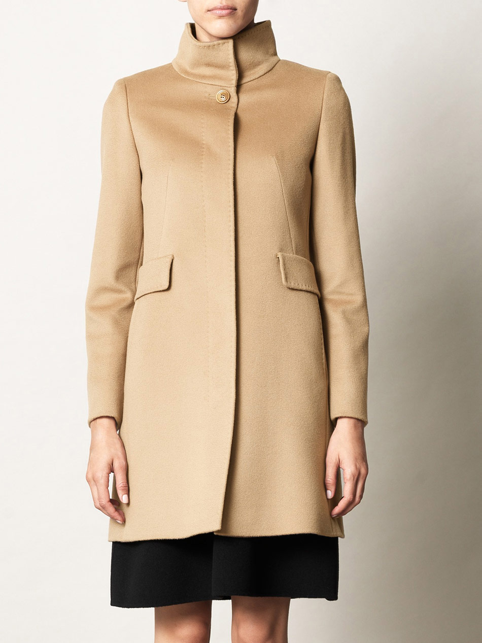 Max Mara Studio Agnese Coat In Beige (camel) | Lyst