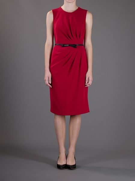 Max Mara Studio Sleeveless Dress in Red | Lyst