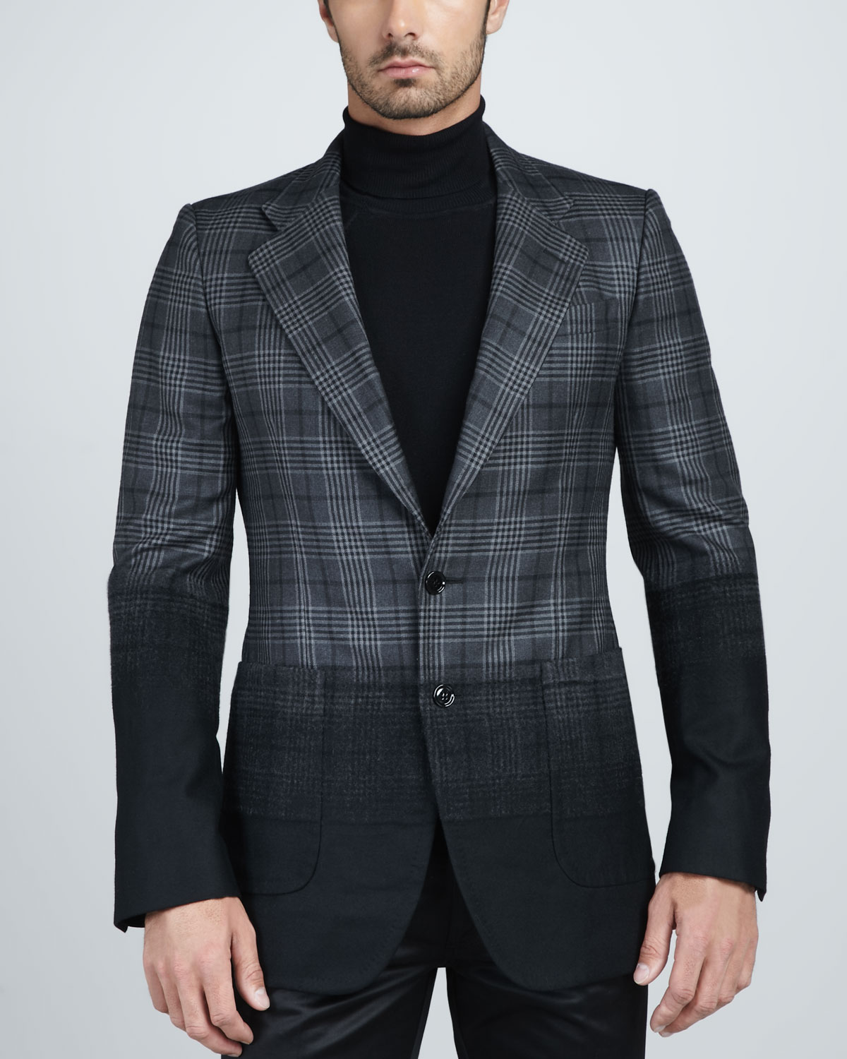 Lyst Alexander mcqueen Ombre Prince Of Wales Blazer in Black for Men