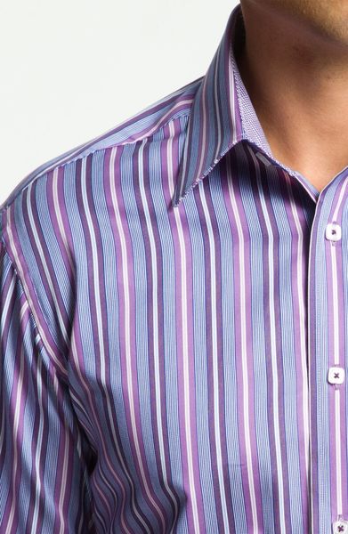 Bugatchi Uomo Shaped Fit Sport Shirt in Purple for Men (plum) | Lyst