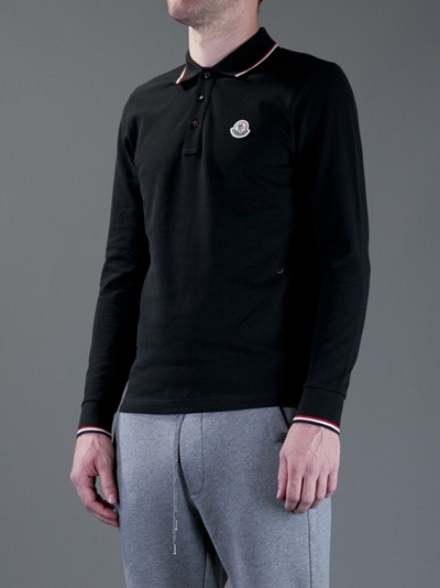 black long sleeve moncler polo black long sleeve moncler polo