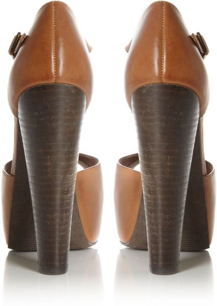 Steve Madden Daquirri Sm Tbar Platform Sandals in Brown (tan) | Lyst