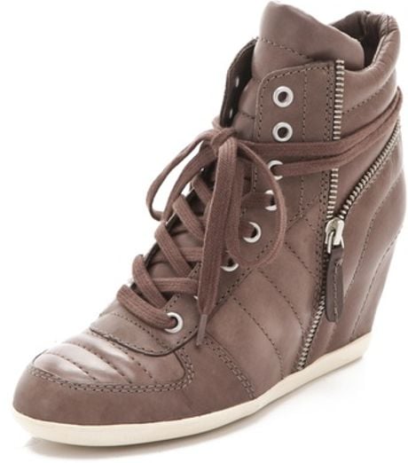 Ash Brooklyn Puffy Wedge Sneakers in Brown | Lyst