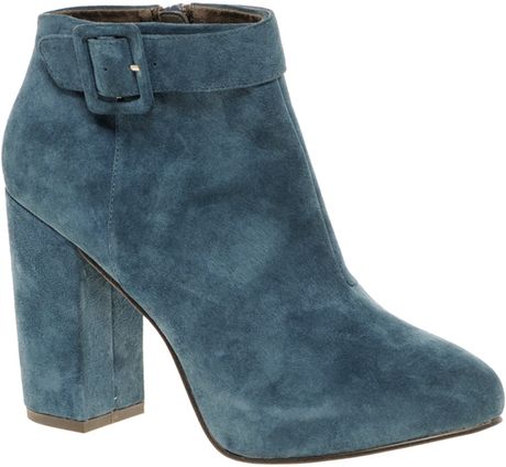 Asos Asos Amez Suede High Ankle Boots in Blue (teal) | Lyst