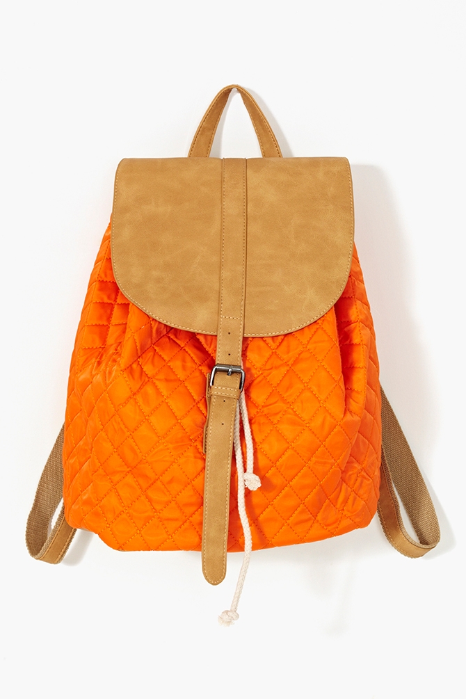 quilted orange bag