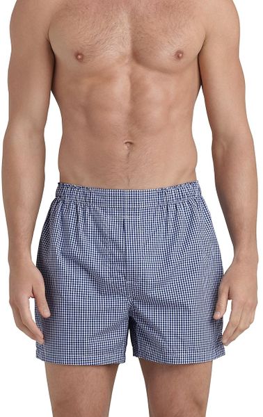 Brooks Brothers Slim Fit Micro Tattersall Boxers in Blue for Men (navy ...