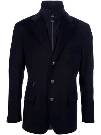 Corneliani Double Layer Jacket in Blue for Men | Lyst