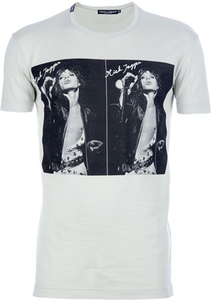 Dolce & Gabbana Mick Jagger T-shirt in Gray for Men (grey) | Lyst