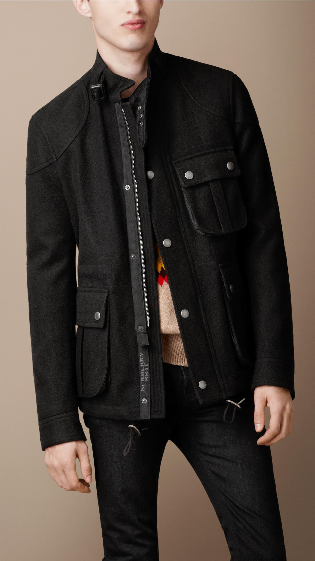 Lyst - Burberry Brit Wool Field Jacket in Black for Men