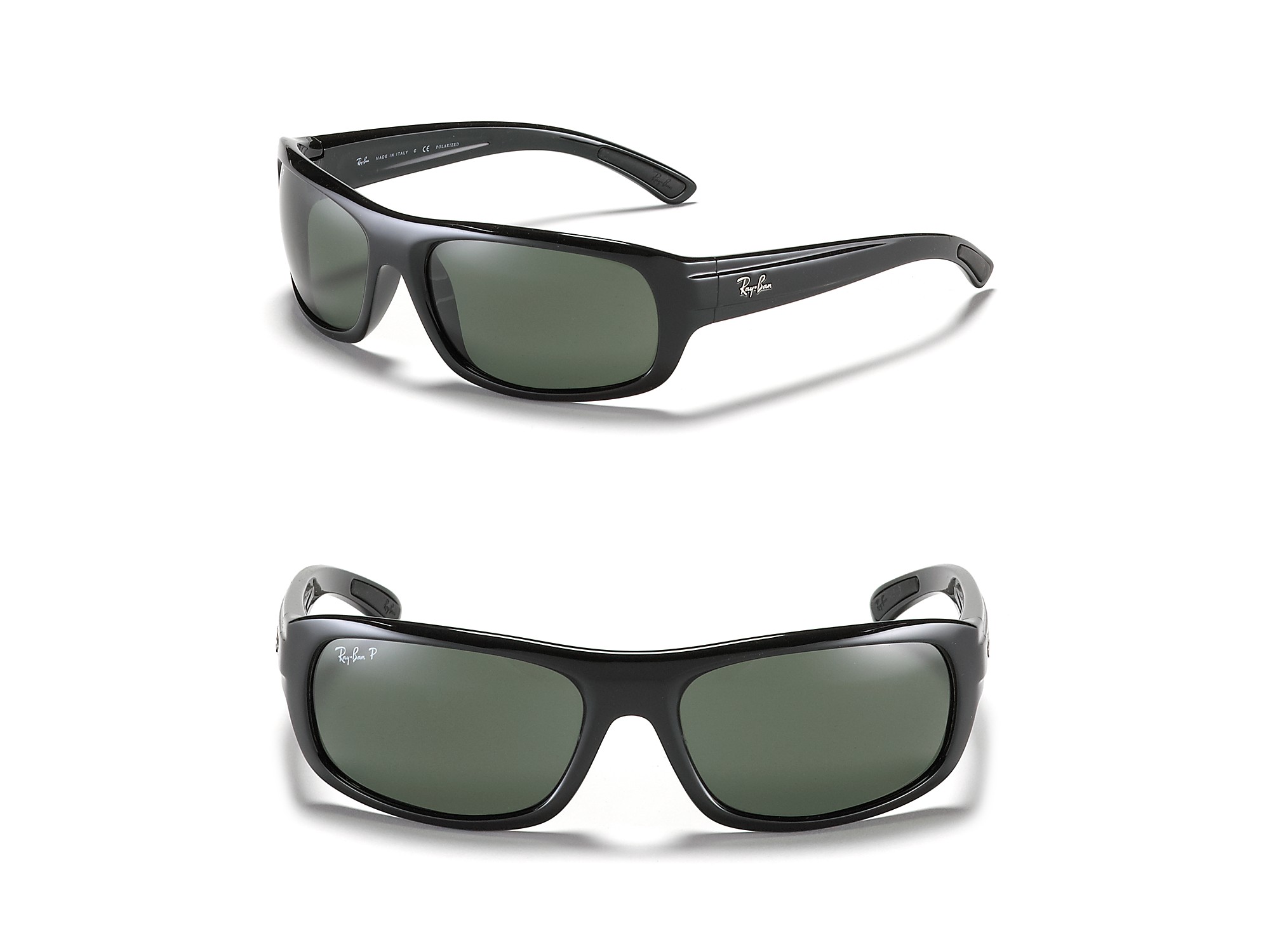 Ray Ban Black Active Lifestyle Polarized Rubber Wrap Sunglasses Product 1 4294160 739063998 