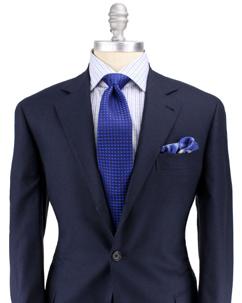 Brunello Cucinelli Navy Mini Houndstooth Suit in Blue for Men (navy) | Lyst