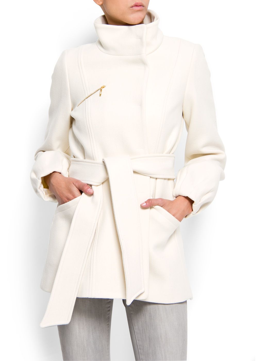 Mango Wool Coat in White Lyst