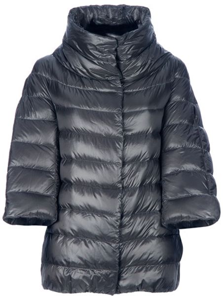 Herno Quilted Cape Jacket in Gray (grey) | Lyst