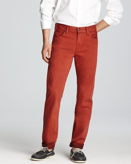 7 For All Mankind Slimmy Colored Jeans in Red for Men (spicy red) | Lyst