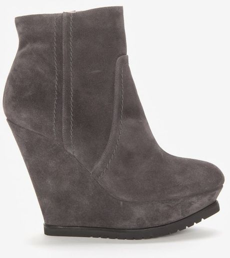 Pura Lopez Wedge Ankle Booties in Gray (grey) | Lyst