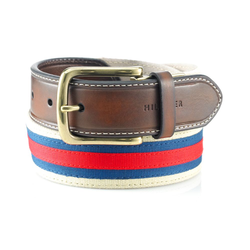 Tommy Hilfiger 35mm Canvas Belt Layered with Ribbon in Multicolor for ...