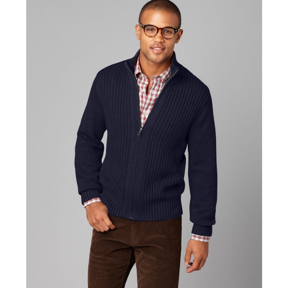 Tommy Hilfiger Holiday Zip Up Sweater in Blue for Men (midnight) | Lyst