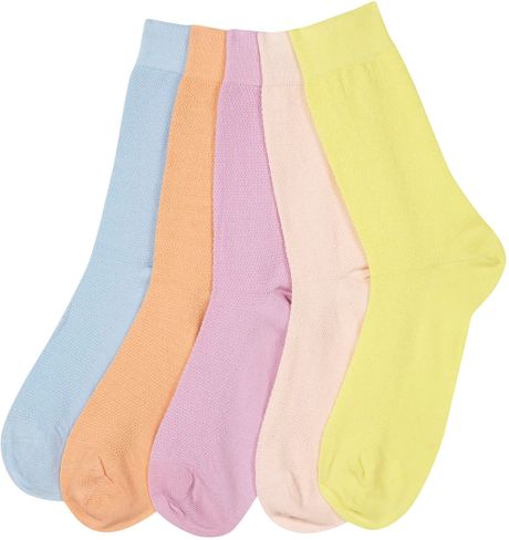 Topman Pique 5 Pack Socks in Multicolor for Men (multi) | Lyst