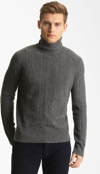 Billy Reid Elton Cashmere Turtleneck Sweater in Gray for Men (charcoal ...